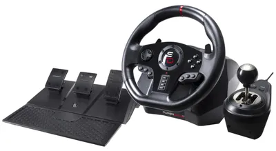 Produktbild von Subsonic GS850-X, Lenkrad + Pedale, PlayStation 4, Xbox One, 270°, Kabelgebunden, USB, Schwarz