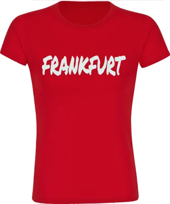 Produktbild von multifanshop Damen T-Shirt - Frankfurt - Textmarker, rot, Größe S