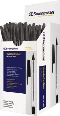 Produktbild von Soennecken Einwegkugelschreiber 3609 Nr.1 Kappe schwarz 50 St./Pack