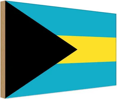 Produktbild von vianmo Holzschild 20x30 cm Bahamas the Flagge Fahne Wappen