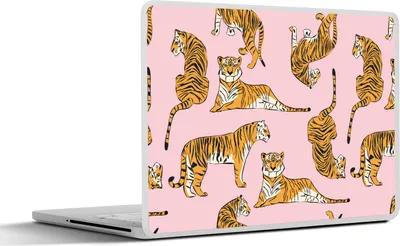 Produktbild von MuchoWow® Laptop Aufkleber Sticker Cover Muster - Tiger - Tiere 30x22 cm - Laptop-Sticker