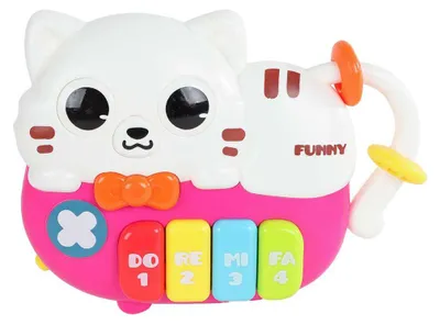 Produktbild von Dierenpiano Katze Spielzeug mit Licht und Ton 15cm Musikspaß