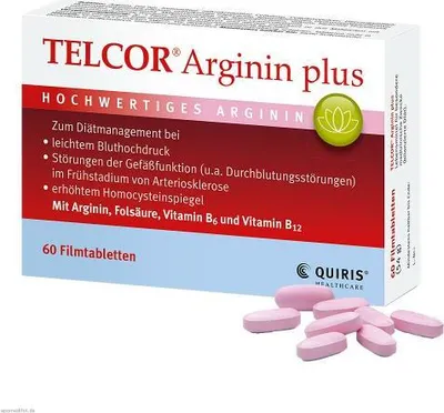 Image de Telcor Arginine plus comprimés pelliculés, 60 comprimés