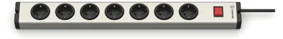 Imagen del producto de Regleta de enchufes EHMANN con interruptor, 7 enchufes, aluminio, con toma de tierra. Modelo: Ehmann 0601x00072031