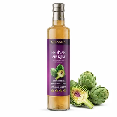 Produktbild von Artischockenessig mit Apfelessig 500ml – natürliche Fermentation, KI-generiertes Bild