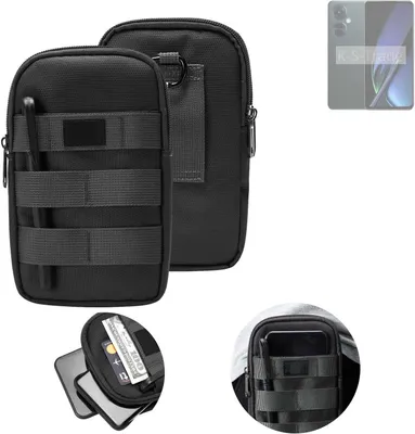 Produktbild von K-S-Trade Holster Gürtel Tasche kompatibel mit Oppo K11x Handy Tasche Schutz Hülle dunkel-grau viele Fächer, 1x