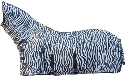 Image de Chemise anti-mouches HKM avec couvre-cou et bavette ventrale - zèbre