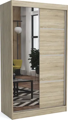 Produktbild von Moderner Kleiderschrank mit Schiebetüren BRENDI 120 cm (SONOMA)