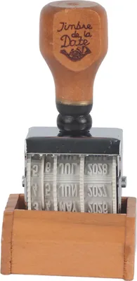 Produktbild von Holz-Datumsstempelrolle mit Vintage-Schrift, manuelles Rollsiegel für DIY, Scrapbooking & Dokumente