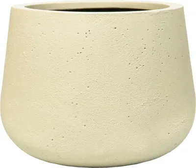 Produktbild von VIVANNO Blumentopf Fiberglas GIRAR Rund, Vesuvbeige matt - 36x27 cm