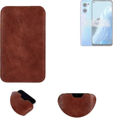 Produktbild von K-S-Trade Schutzhülle Handyhülle kompatibel mit Oppo Reno7 5G Handytasche Kunstleder Sleeve in braun