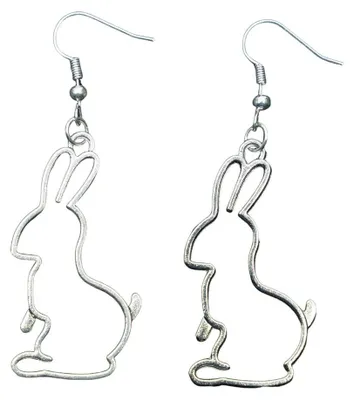 Produktbild von Hase Ohrringe Miniblings Hänger Kaninchen Ostern Outline Silhouette silber