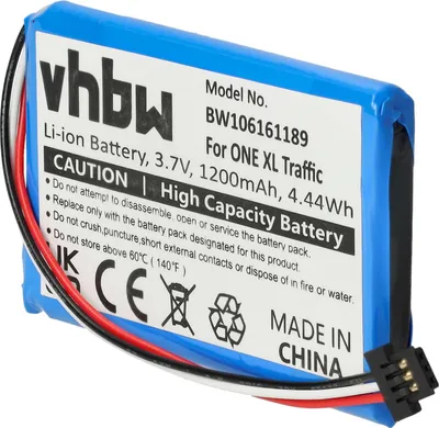 Produktbild von vhbw Akku kompatibel mit TomTom One XL30, XL 340, 4EG0.001.17, XL Europe Traffic, Europe Traffic, V3 GPS Navigation Navi (1200 mAh, 3,7 V, Li-Ion)
