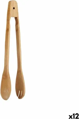 Obrázek produktu pro Bambusové kuchyňské kleště 30 x 5 x 7,5 cm (12 kusů)