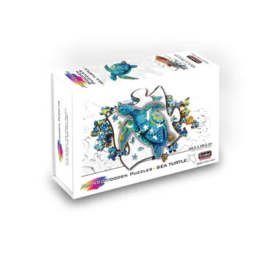 Produktbild von Eureka Regenbogen Holzpuzzle Meeresschildkröte