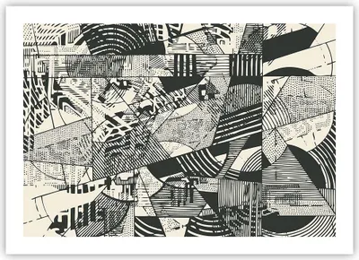 Produktbild von Poster - Poster ohne Rahmen - Abstraktion Vintage Schwarz - 70x50 cm - Wand Bild - Wanddeko - Wandbilder - Kunstposter - Wandposter - Bilder - Kunstdruck - Wanddekoration - Wandbild - P2XAA70x50-5052