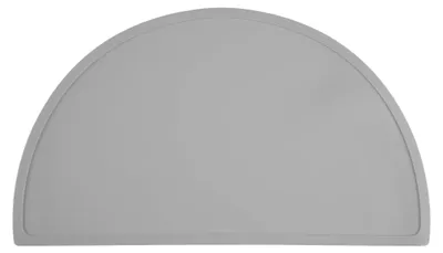 Produktbild von Relaxdays Platzdeckchen Kinder, Halbkreis, rutschfest, abwaschbar, Tisch Silikonmatte Baby, BxT: 41,5 x 24 cm, hellgrau