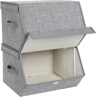 Produktbild von Kleideraufbewahrungsbox, Faltbare Organizerboxen, 2er Set, Stoff