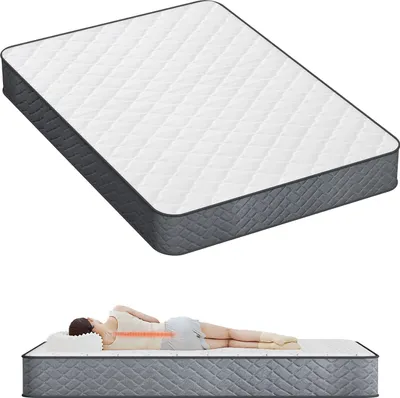 Produktbild von Eikuavons 7-Zonen-Taschenfederkernmatratze 160x200 cm H3, 22 cm hoch, 2 cm Baumwollschicht, Weiß-Grau