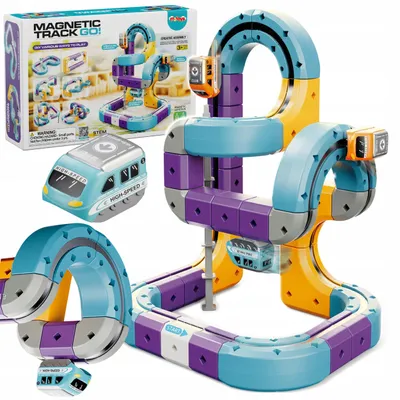 Zdjęcie produktu dla Tor Magnetyczny Antygrawitacyjny Kolejka Zjazdowa 58 Elementów Stem Nauka