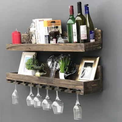 Wandregale 2er-Set, Massivholz, 90x13x20 cm, Walnuss