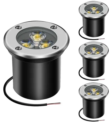 LED Bodeneinbauleuchte 3W 4er-Pack IP67 warmweiß 3000K