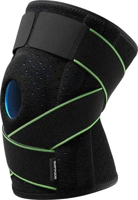 Produktbild von Famanu Kniebandage mit Seitenstabilisatoren und Gelpolstern - Schwarz