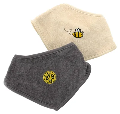 Produktbild von Dortmund BVB Baby Dreieckstuch-Set, Grau und Beige, 2er-Set
