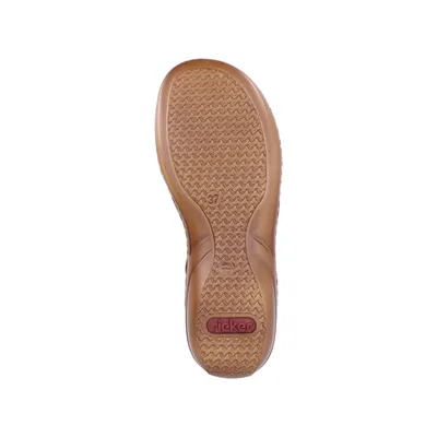 Produktbild von Rieker Damen Sandale Sandalette T-Riemen Flechtoptik 60809, Größe:37 EU, Farbe:Braun