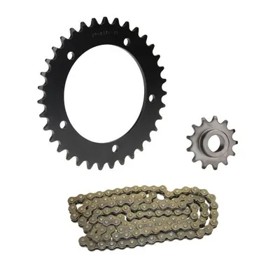 Produktbild von Kettensatz 3-teilig schwarz 13/35 Zähne für Hercules KX 5 (bis Motor Nr. 10697365)