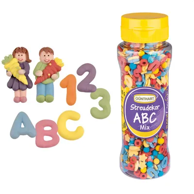 Produktbild von Günthart Schulanfang SET | Zuckerfiguren und Streudekor | Schulanfang Torte