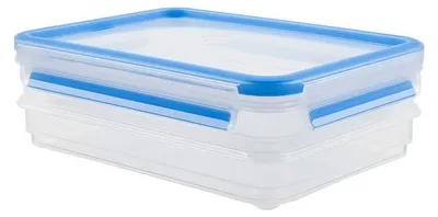 Produktbild von CLIP & CLOSE Aufschnittbox-System 1,0 Liter, 4-teilig (transparent/blau, rechteckig)