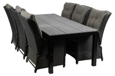 Produktbild von 7-teiliges Gartenset | 6 verstellbare Gartenstühle Dublin | Limasol Gartentisch | 225 cm