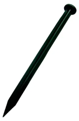 Produktbild von Jardinion Rasenkantennagel aus PVC für Rasenkanten Beeteinfassung 50 Stück Schwarz, Umrandung Gartenbeet, wetter- und witterungsbeständiges Material