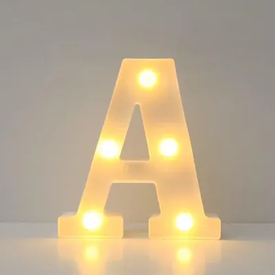 Zdjęcie produktu dla Lampka LED Litera A 16,5 cm Dekoracja Stołowa Ścienna na Baterie na Imprezę