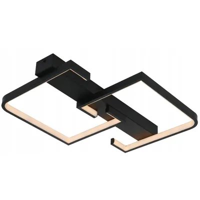 Produktbild von LED-Deckenleuchte für Schlafzimmer & Wohnzimmer, moderne Küchenlampe, schwarzes quadratisches Design,ideal für Flur, Esszimmer & Arbeitszimmer