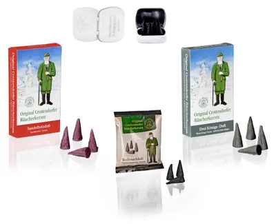 Produktbild von Crottendorfer Räucherkerzen - 2er Set - Königsduft / Sandel - Inklusive Metalldose mit 4 Haamitkerzle - je 24 Stück - Größe M (Standard)