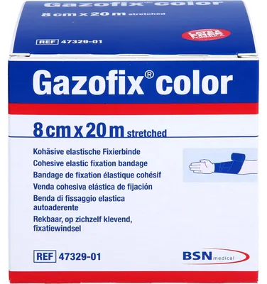 Obrázek produktu pro Gazofix barevný fixační obvaz modrý 20m x 8cm, 1 ks BIN