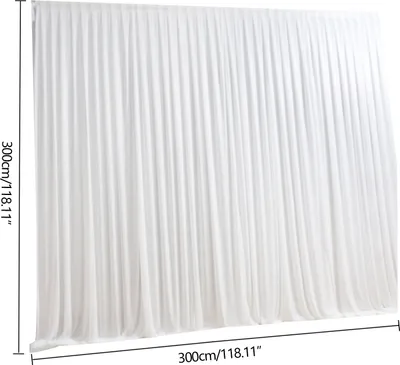 Produktbild von Gardinen Stoff Backdrop weiß Vorhang Fotostudios Deko Hochzeit Dekoration Party Hintergrund 3x3m