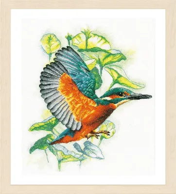 Produktbild von Lanarte Kreuzstich Set "Tiere Fliegender Eisvogel Zählstoff", Zählmuster, 33x41cm