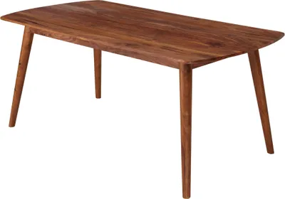 Produktbild von Massivholz Esstisch im modernen Landhausstil, Sheesham, abgerundete Ecken. 120x60x77 cm | Kadima Design
