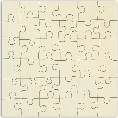Produktbild von Holzpuzzle, personalisierbar, selbst gestalten und bemalen – 36 Teile, ca. 29x29 cm – Leeres Puzzle aus unbehandeltem Schichtholz, inkl. Puzzlevorlage
