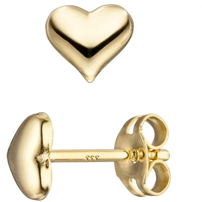 Produktbild von Paar Stecker Ohrstecker Ohrschmuck Herz Herzen Herzohrringe 333 Gold Gelbgold