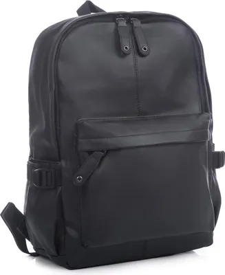 Produktbild von SERGEJ Rucksack Laptopfach 14-15,6 Zoll Reißverschluss Kunstleder Schwarz