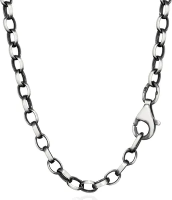 Produktbild von NKlaus 45cm Erbskette 925 Sterling Silber oxidiert Damen Halskette 3,1mm breit 13864