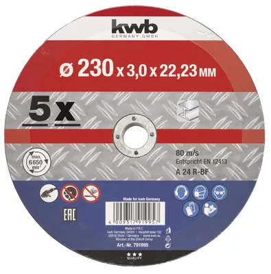 Zdjęcie produktu dla kwb 791995 Tarcza tnąca prosta 230 mm 5 szt