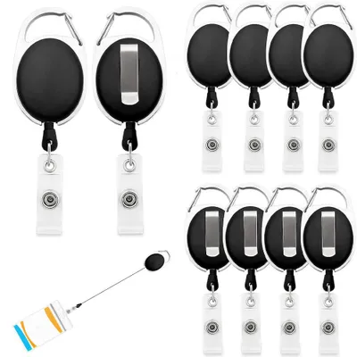 Produktbild von Auswelter mit Lanyard – 10-teiliges Set – Einziehbarer Schlüsselanhänger – Kartenhalter mit Clip & Karabiner – Ausweis- & Schlüsselhalter