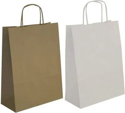Obrázok produktu pre agipa darčeková taška (š)240 mm x (v)310 mm, biela Papierová taška, z kraftového papiera, s nosnou šnúrou, vonkajšia strana - 1 kus (101649)
