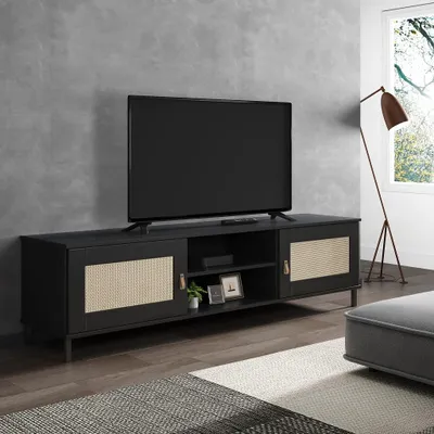 Produktbild von TV Board 158x47cm 'Seattle' Kiefer massiv schwarz
