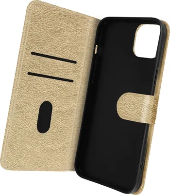 Produktbild von Avizar, Kunstleder-Klappetui mit Standfunktion für Apple iPhone 14 Plus, Gold